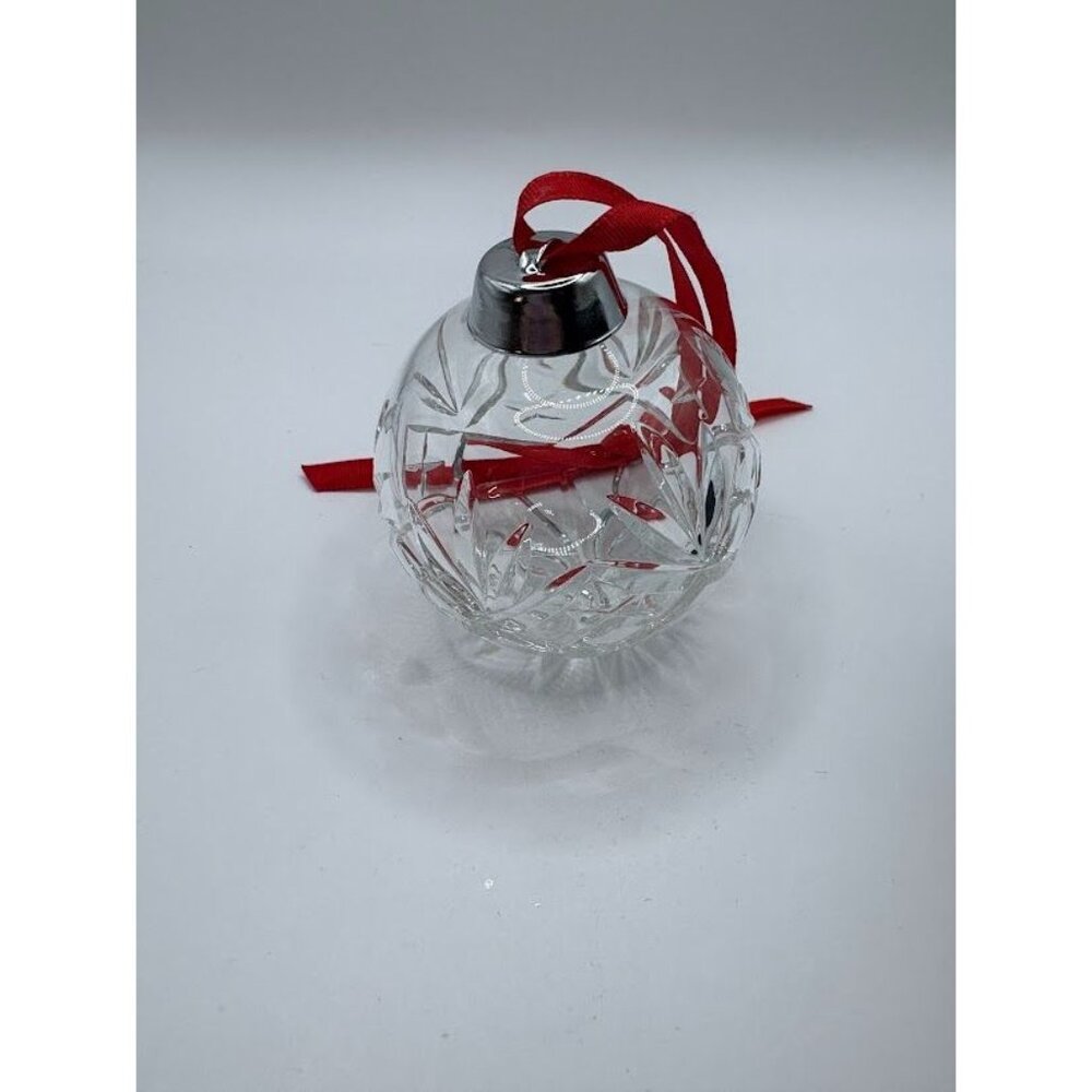 Hand-Cut Czech Crystal Christmas Ornament With Red Ribbon - Picture 8 of 11